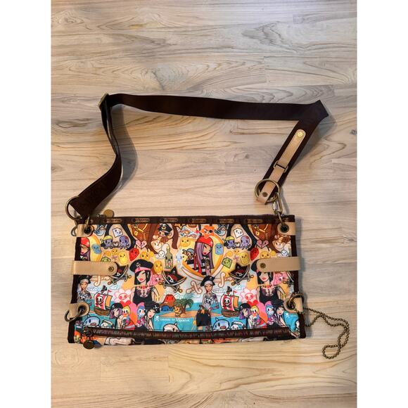 LESPORTSAC Tokidoki Corriere Pirates Messenger Large Foldable Shoulder Bag RARE - Picture 8 of 10
